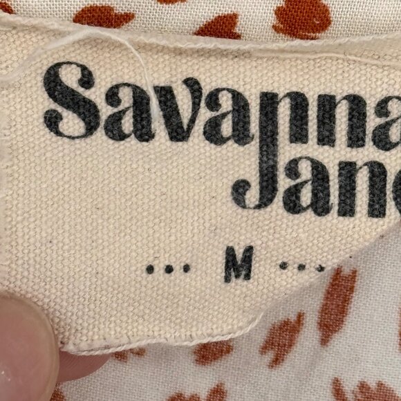 Savanna Jane Womens embroidered Animal Print Rayon Blouse Tassels size medium - Picture 3 of 12